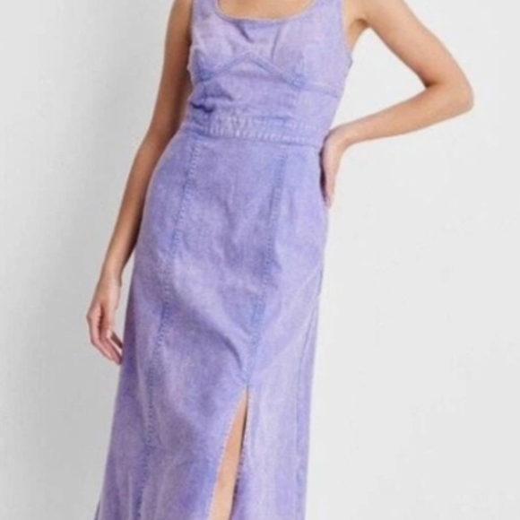 Elegant Purple Sleeveless Dress - Picture 2 of 8